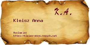 Kleisz Anna névjegykártya